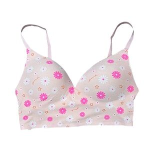 PINK Victoria’s Secret Floral Bralette Large Pink Daisy Soft Girl Y2K Lounge